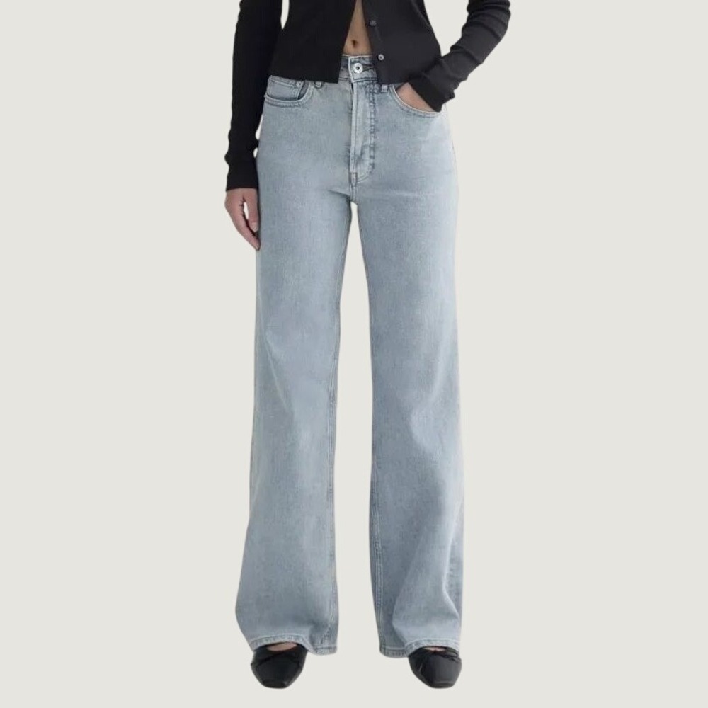Everlane NWT Way-High Sailor Jean 2.0 Light Indigo Denim 26L Wide Leg High Rise